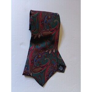 Vintage Christian Dior Monsieur Silk Tie Green/Red/Paisley